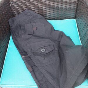 Black Ladies Cargo Shorts High Rise Long